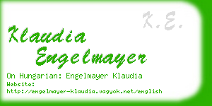 klaudia engelmayer business card